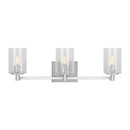 Three Light Wall / Bath<br /><span style="color:#4AB0CE;">Entrega: 4-10 dias en USA</span><br /><span style="color:#4AB0CE;font-size:60%;">PREGUNTE POR ENTREGA EN PANAMA</span><br />Collection: Parker<br />Finish: Brushed Steel