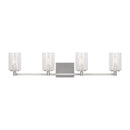 Four Light Wall / Bath<br /><span style="color:#4AB0CE;">Entrega: 4-10 dias en USA</span><br /><span style="color:#4AB0CE;font-size:60%;">PREGUNTE POR ENTREGA EN PANAMA</span><br />Collection: Parker<br />Finish: Brushed Steel