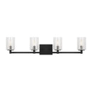 Four Light Wall / Bath<br /><span style="color:#4AB0CE;">Entrega: 4-10 dias en USA</span><br /><span style="color:#4AB0CE;font-size:60%;">PREGUNTE POR ENTREGA EN PANAMA</span><br />Collection: Parker<br />Finish: Midnight Black