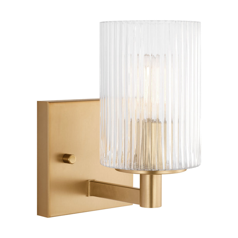 One Light Wall / Bath Sconce<br /><span style="color:#4AB0CE;">Entrega: 9-10 semanas en USA</span><br /><span style="color:#4AB0CE;font-size:60%;">PREGUNTE POR ENTREGA EN PANAMA</span><br />Collection: Lando<br />Finish: Satin Bronze