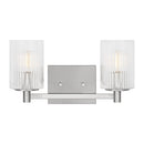 Two Light Wall / Bath<br /><span style="color:#4AB0CE;">Entrega: 4-10 dias en USA</span><br /><span style="color:#4AB0CE;font-size:60%;">PREGUNTE POR ENTREGA EN PANAMA</span><br />Collection: Lando<br />Finish: Brushed Steel