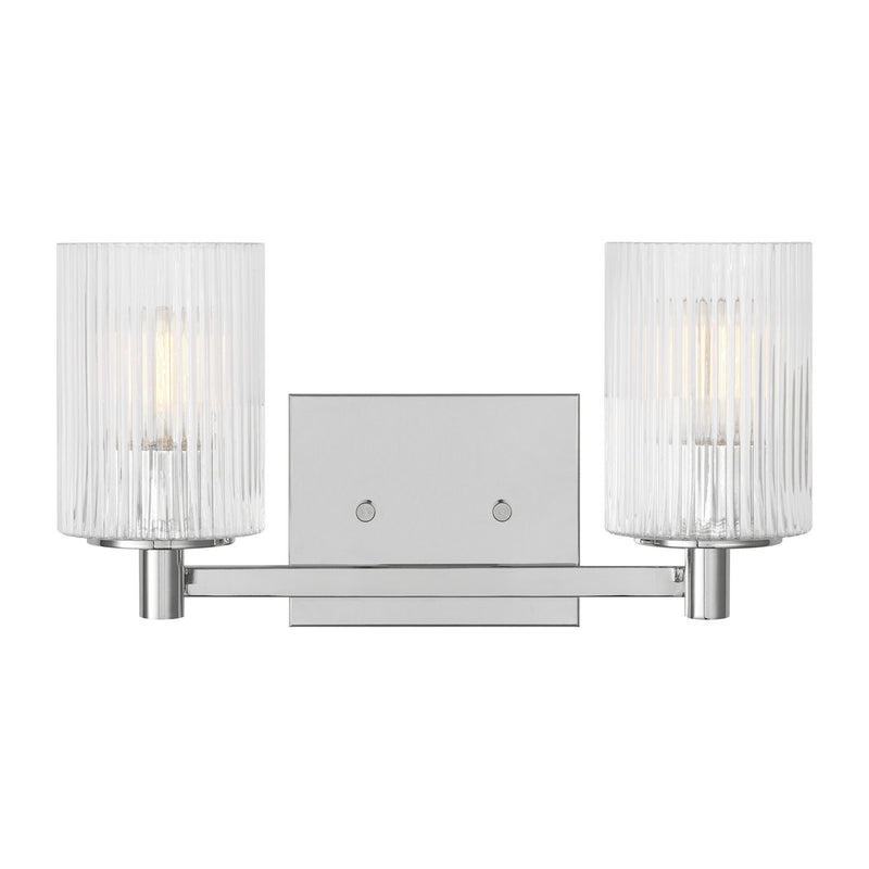 Two Light Wall / Bath<br /><span style="color:#4AB0CE;">Entrega: 4-10 dias en USA</span><br /><span style="color:#4AB0CE;font-size:60%;">PREGUNTE POR ENTREGA EN PANAMA</span><br />Collection: Lando<br />Finish: Chrome