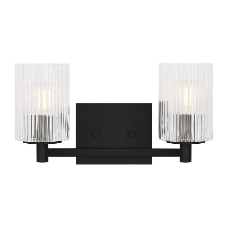 Two Light Wall / Bath<br /><span style="color:#4AB0CE;">Entrega: 4-10 dias en USA</span><br /><span style="color:#4AB0CE;font-size:60%;">PREGUNTE POR ENTREGA EN PANAMA</span><br />Collection: Lando<br />Finish: Midnight Black
