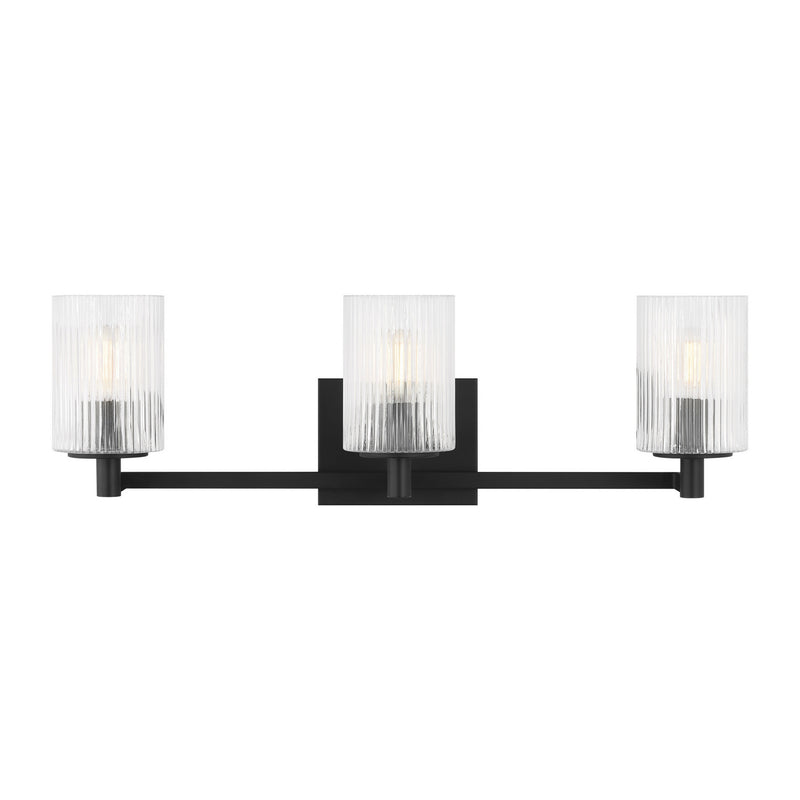 Three Light Wall / Bath<br /><span style="color:#4AB0CE;">Entrega: 4-10 dias en USA</span><br /><span style="color:#4AB0CE;font-size:60%;">PREGUNTE POR ENTREGA EN PANAMA</span><br />Collection: Lando<br />Finish: Midnight Black