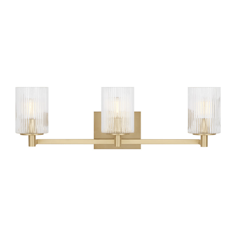 Three Light Wall / Bath<br /><span style="color:#4AB0CE;">Entrega: 10-11 semanas en USA</span><br /><span style="color:#4AB0CE;font-size:60%;">PREGUNTE POR ENTREGA EN PANAMA</span><br />Collection: Lando<br />Finish: Satin Bronze