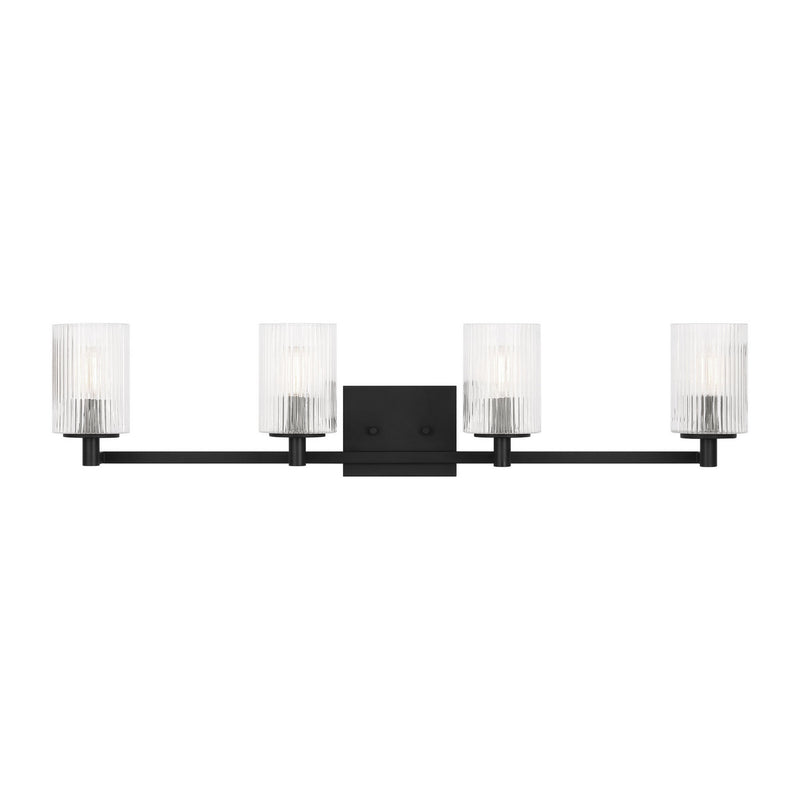 Four Light Wall / Bath<br /><span style="color:#4AB0CE;">Entrega: 4-10 dias en USA</span><br /><span style="color:#4AB0CE;font-size:60%;">PREGUNTE POR ENTREGA EN PANAMA</span><br />Collection: Lando<br />Finish: Midnight Black