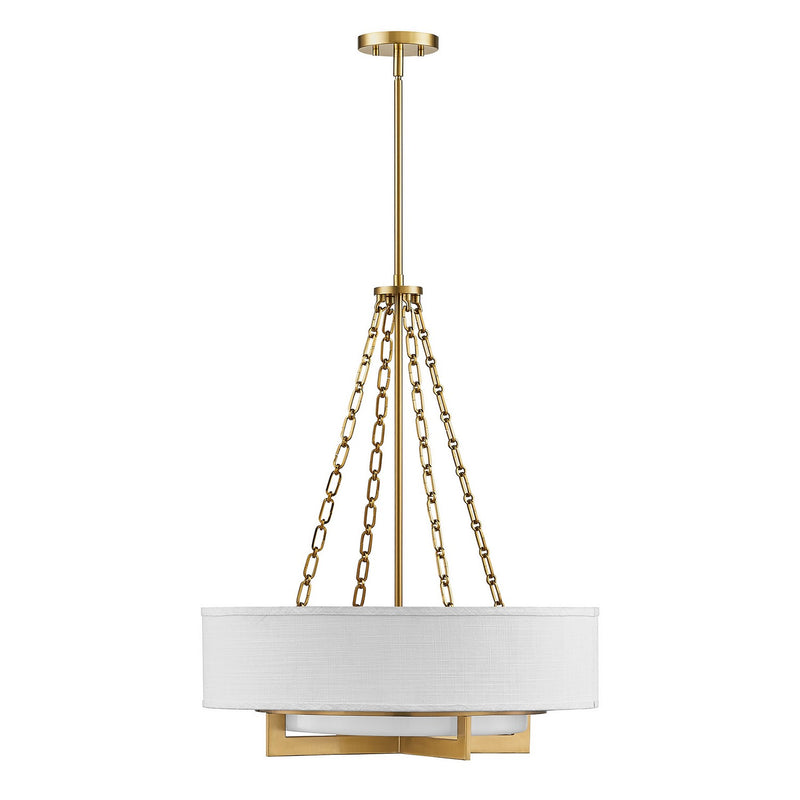 Four Light Pendant<br /><span style="color:#4AB0CE;">Entrega: 4-10 dias en USA</span><br /><span style="color:#4AB0CE;font-size:60%;">PREGUNTE POR ENTREGA EN PANAMA</span><br />Collection: Brentwood<br />Finish: Warm Brass