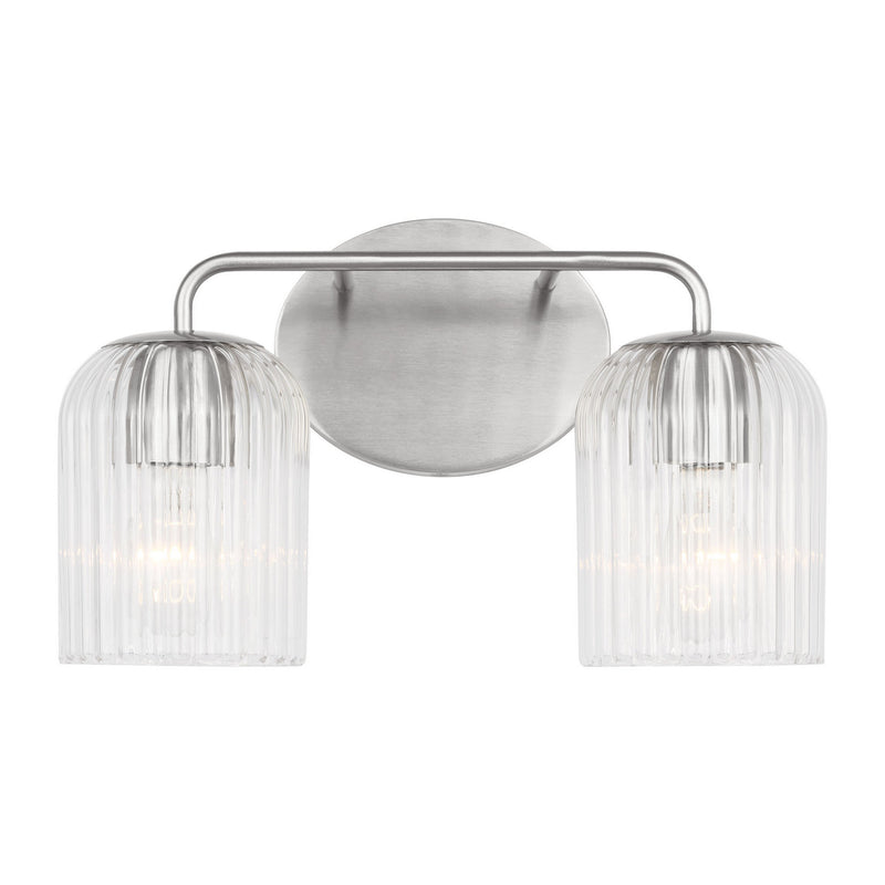 Two Light Vanity<br /><span style="color:#4AB0CE;">Entrega: 4-10 dias en USA</span><br /><span style="color:#4AB0CE;font-size:60%;">PREGUNTE POR ENTREGA EN PANAMA</span><br />Collection: Eisele<br />Finish: Brushed Nickel