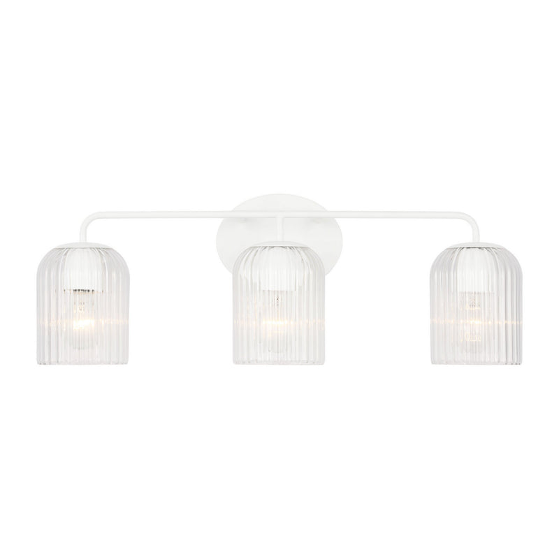Three Light Vanity<br /><span style="color:#4AB0CE;">Entrega: 4-10 dias en USA</span><br /><span style="color:#4AB0CE;font-size:60%;">PREGUNTE POR ENTREGA EN PANAMA</span><br />Collection: Eisele<br />Finish: Matte White