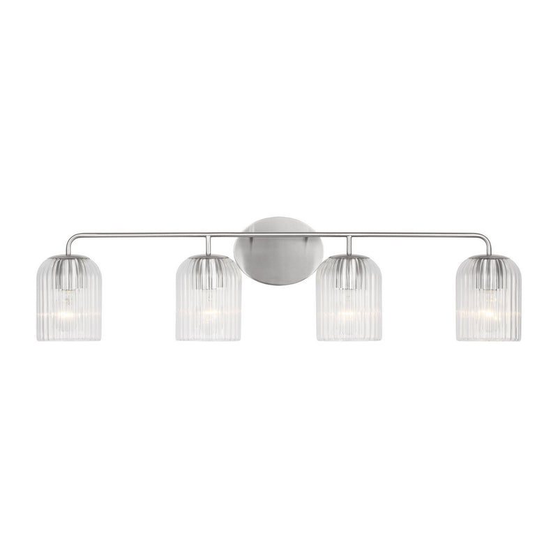 Four Light Vanity<br /><span style="color:#4AB0CE;">Entrega: 4-10 dias en USA</span><br /><span style="color:#4AB0CE;font-size:60%;">PREGUNTE POR ENTREGA EN PANAMA</span><br />Collection: Eisele<br />Finish: Brushed Nickel