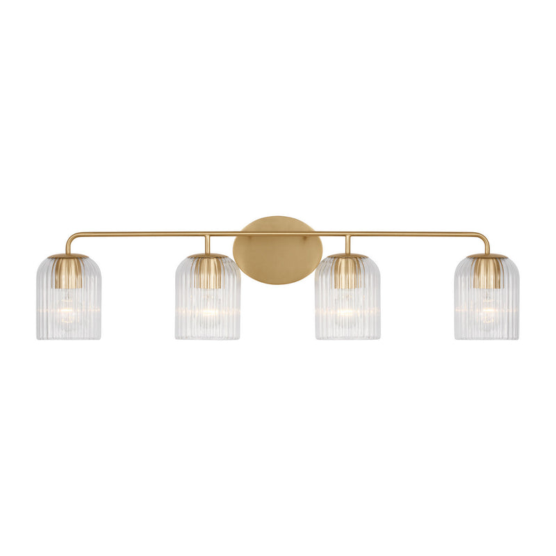 Four Light Vanity<br /><span style="color:#4AB0CE;">Entrega: 4-10 dias en USA</span><br /><span style="color:#4AB0CE;font-size:60%;">PREGUNTE POR ENTREGA EN PANAMA</span><br />Collection: Eisele<br />Finish: Satin Brass
