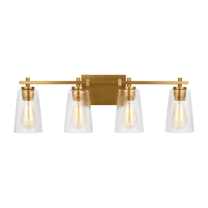 Four Light Vanity<br /><span style="color:#4AB0CE;">Entrega: 7-8 semanas en USA</span><br /><span style="color:#4AB0CE;font-size:60%;">PREGUNTE POR ENTREGA EN PANAMA</span><br />Collection: Mercer<br />Finish: Burnished Brass