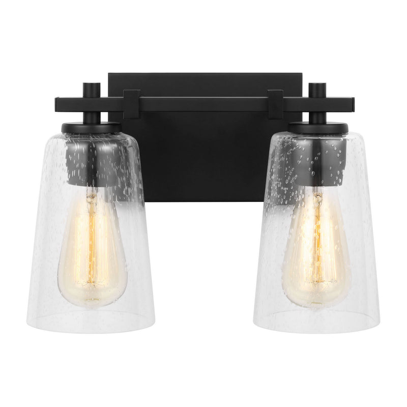 Two Light Vanity<br /><span style="color:#4AB0CE;">Entrega: 4-10 dias en USA</span><br /><span style="color:#4AB0CE;font-size:60%;">PREGUNTE POR ENTREGA EN PANAMA</span><br />Collection: Mercer<br />Finish: Midnight Black