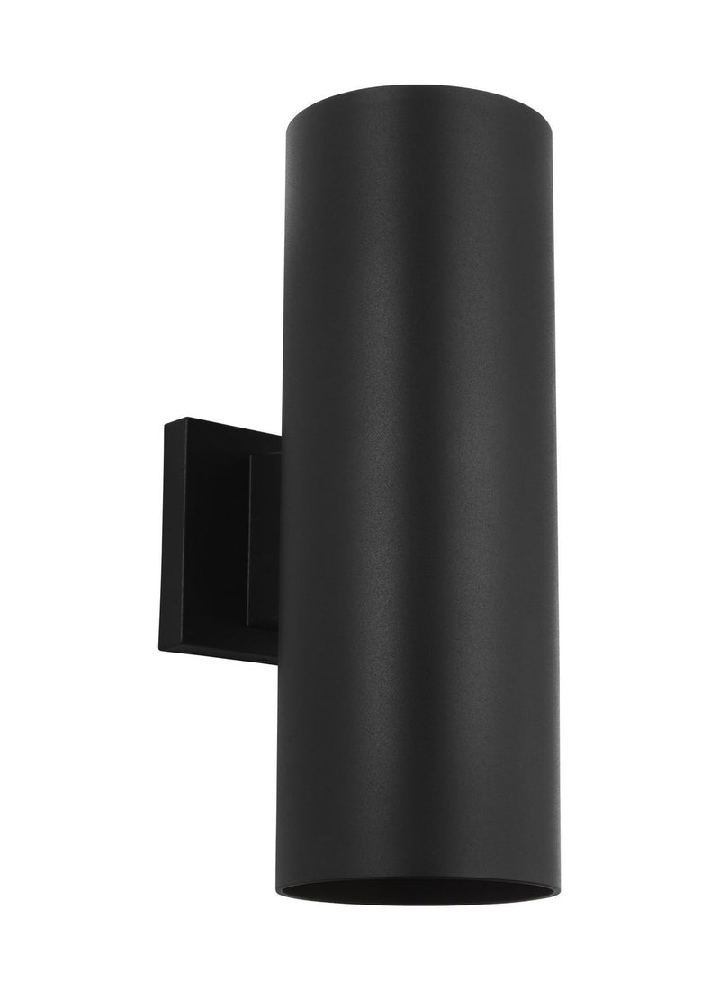 Two Light Wall Lantern<br /><span style="color:#4AB0CE;">Entrega: 4-10 dias en USA</span><br /><span style="color:#4AB0CE;font-size:60%;">PREGUNTE POR ENTREGA EN PANAMA</span><br />Collection: Outdoor Cylinders<br />Finish: Textured Black