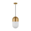 One Light Pendant<br /><span style="color:#4AB0CE;">Entrega: 4-10 dias en USA</span><br /><span style="color:#4AB0CE;font-size:60%;">PREGUNTE POR ENTREGA EN PANAMA</span><br />Collection: Foster<br />Finish: Satin Brass