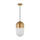 One Light Pendant<br /><span style="color:#4AB0CE;">Entrega: 4-10 dias en USA</span><br /><span style="color:#4AB0CE;font-size:60%;">PREGUNTE POR ENTREGA EN PANAMA</span><br />Collection: Foster<br />Finish: Satin Brass