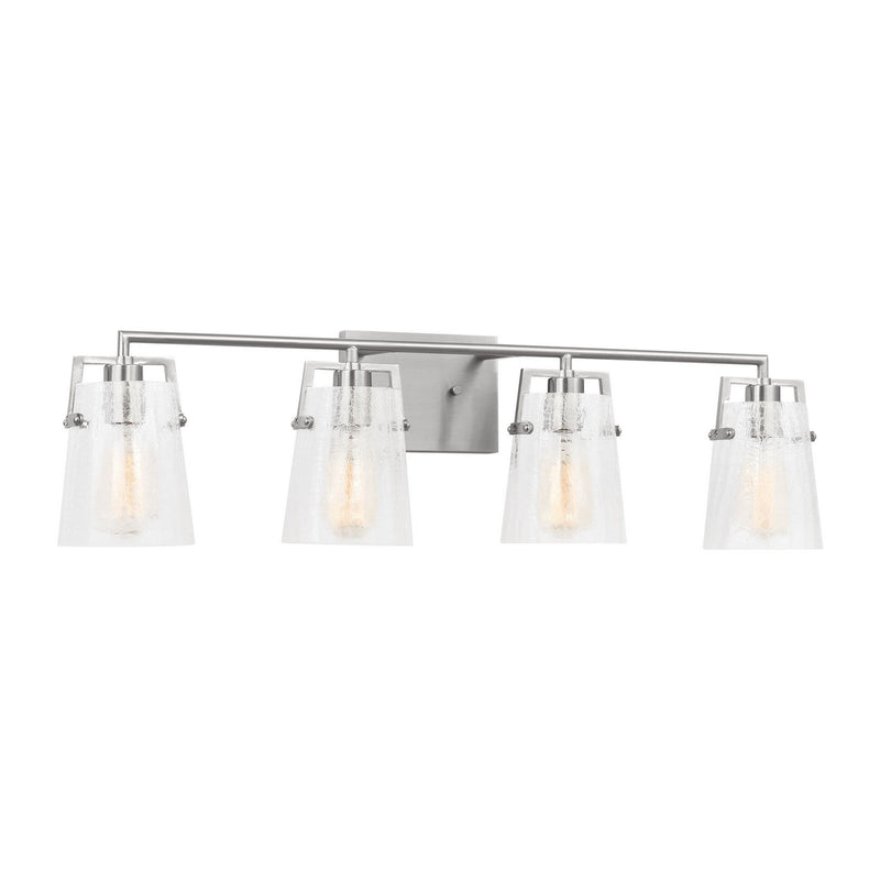 Four Light Vanity<br /><span style="color:#4AB0CE;">Entrega: 4-10 dias en USA</span><br /><span style="color:#4AB0CE;font-size:60%;">PREGUNTE POR ENTREGA EN PANAMA</span><br />Collection: Crofton<br />Finish: Brushed Nickel