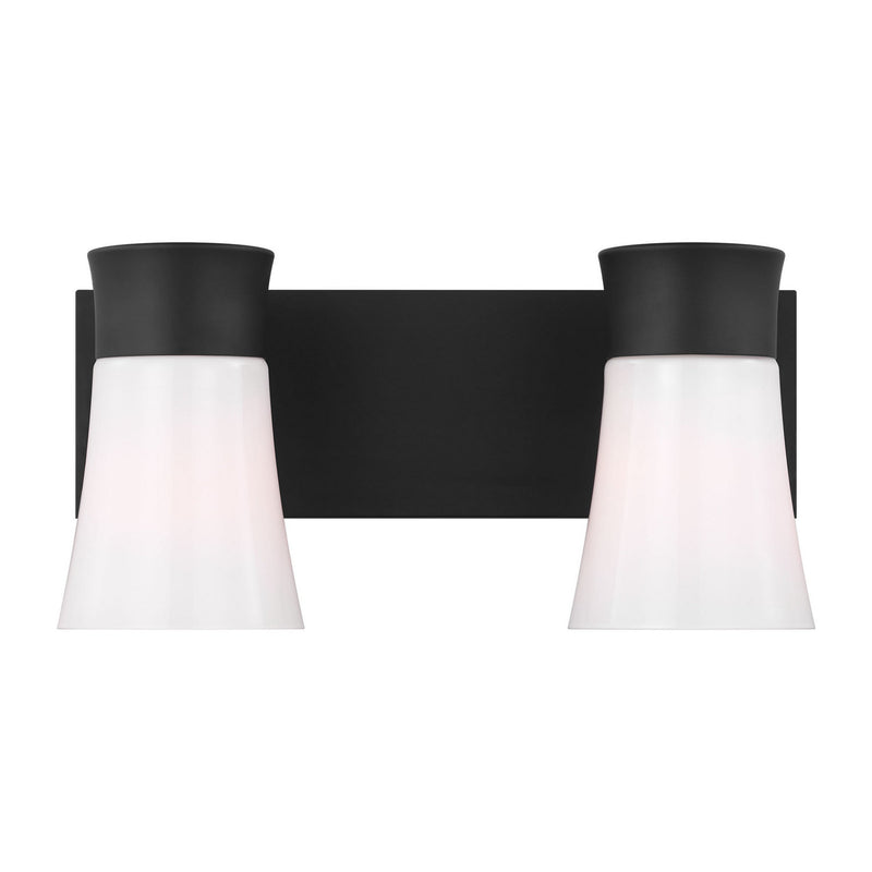 Two Light Vanity<br /><span style="color:#4AB0CE;">Entrega: 4-10 dias en USA</span><br /><span style="color:#4AB0CE;font-size:60%;">PREGUNTE POR ENTREGA EN PANAMA</span><br />Collection: Roy<br />Finish: Midnight Black