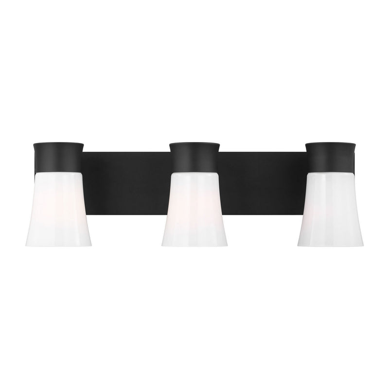 Three Light Vanity<br /><span style="color:#4AB0CE;">Entrega: 4-10 dias en USA</span><br /><span style="color:#4AB0CE;font-size:60%;">PREGUNTE POR ENTREGA EN PANAMA</span><br />Collection: Roy<br />Finish: Midnight Black