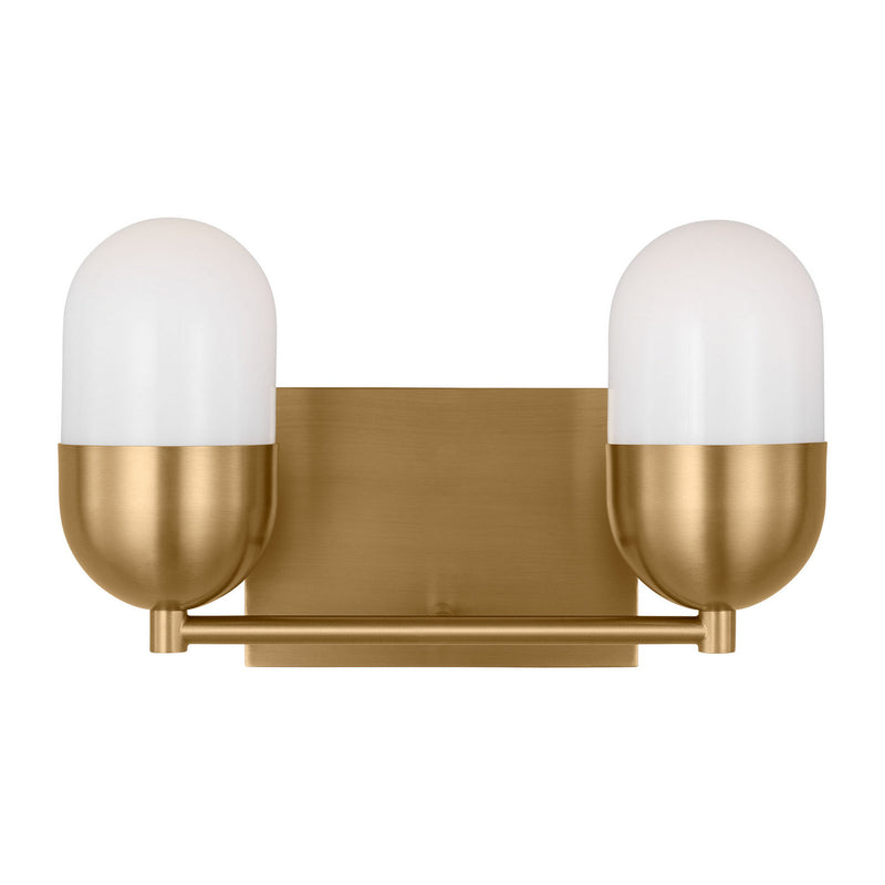 Two Light Vanity<br /><span style="color:#4AB0CE;">Entrega: 4-10 dias en USA</span><br /><span style="color:#4AB0CE;font-size:60%;">PREGUNTE POR ENTREGA EN PANAMA</span><br />Collection: Foster<br />Finish: Satin Brass
