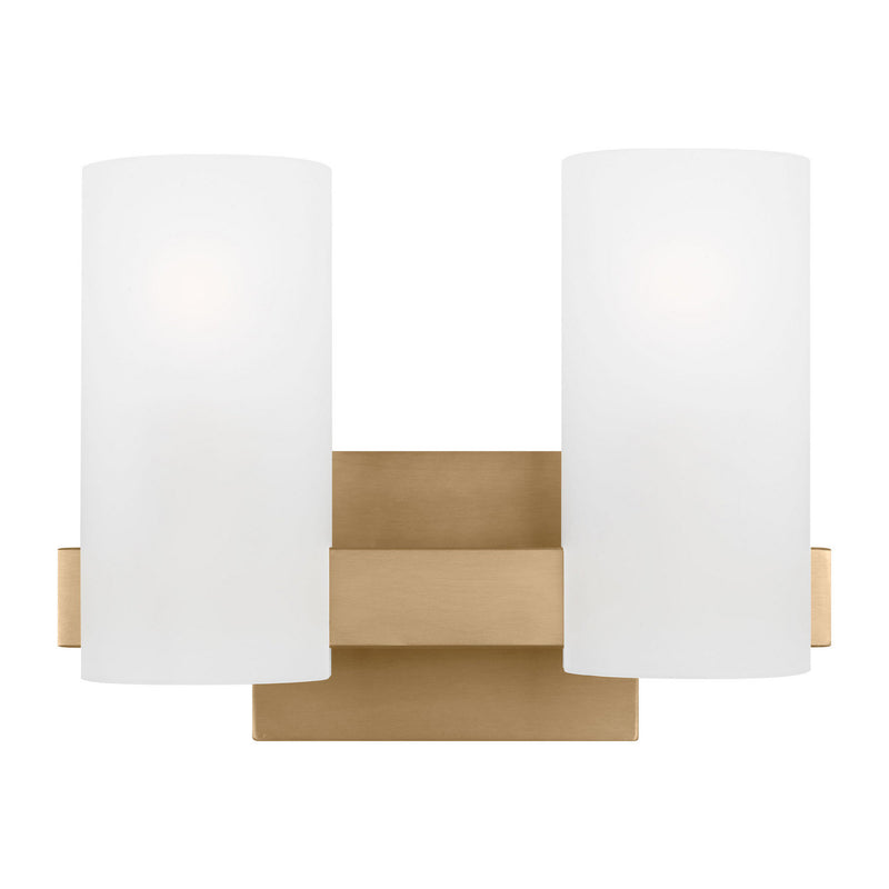 Two Light Vanity<br /><span style="color:#4AB0CE;">Entrega: 4-10 dias en USA</span><br /><span style="color:#4AB0CE;font-size:60%;">PREGUNTE POR ENTREGA EN PANAMA</span><br />Collection: Rhode<br />Finish: Satin Brass