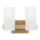 Two Light Vanity<br /><span style="color:#4AB0CE;">Entrega: 4-10 dias en USA</span><br /><span style="color:#4AB0CE;font-size:60%;">PREGUNTE POR ENTREGA EN PANAMA</span><br />Collection: Rhode<br />Finish: Satin Brass
