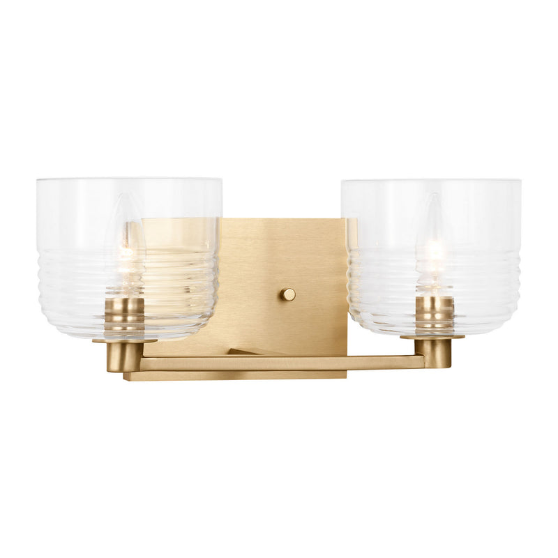 Two Light Vanity<br /><span style="color:#4AB0CE;">Entrega: 4-10 dias en USA</span><br /><span style="color:#4AB0CE;font-size:60%;">PREGUNTE POR ENTREGA EN PANAMA</span><br />Collection: Lochdale<br />Finish: Satin Brass