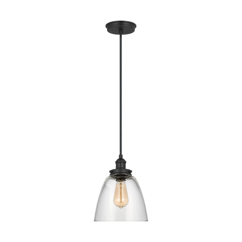 One Light Pendant<br /><span style="color:#4AB0CE;">Entrega: 4-10 dias en USA</span><br /><span style="color:#4AB0CE;font-size:60%;">PREGUNTE POR ENTREGA EN PANAMA</span><br />Collection: Baskin<br />Finish: Midnight Black