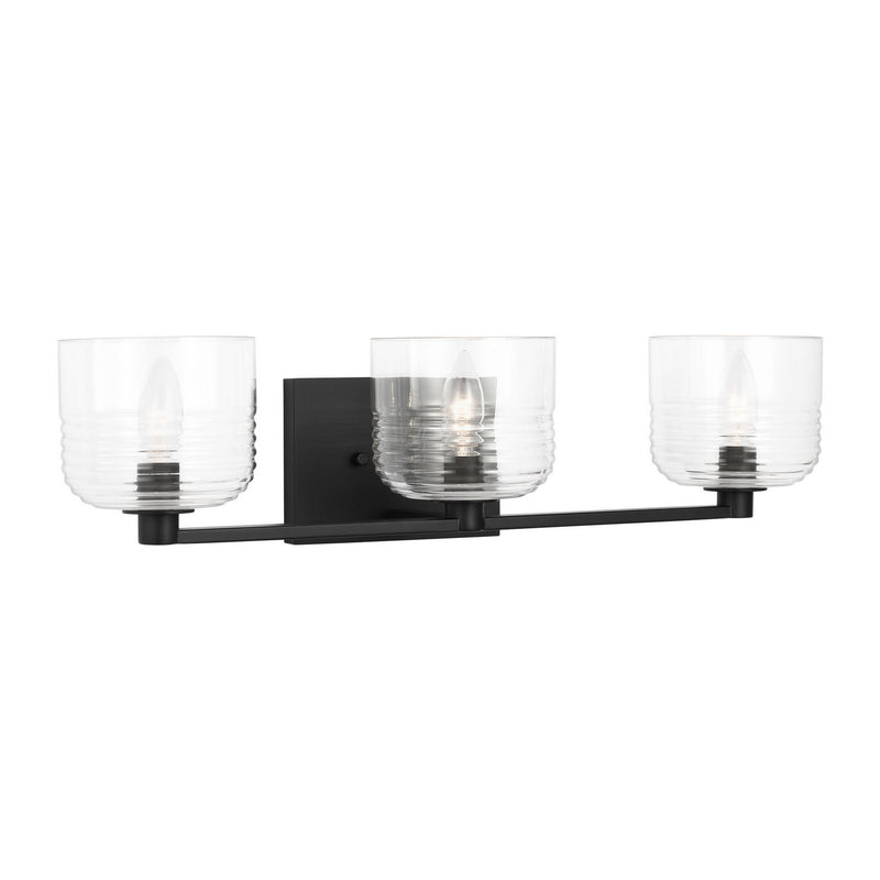Three Light Vanity<br /><span style="color:#4AB0CE;">Entrega: 4-10 dias en USA</span><br /><span style="color:#4AB0CE;font-size:60%;">PREGUNTE POR ENTREGA EN PANAMA</span><br />Collection: Lochdale<br />Finish: Midnight Black