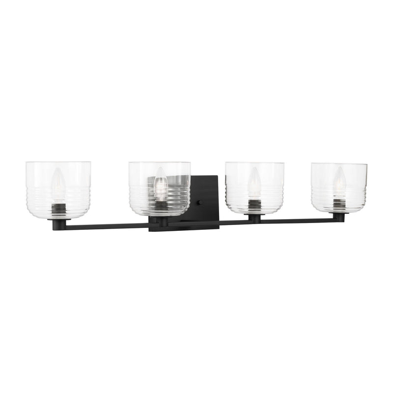 Four Light Vanity<br /><span style="color:#4AB0CE;">Entrega: 4-10 dias en USA</span><br /><span style="color:#4AB0CE;font-size:60%;">PREGUNTE POR ENTREGA EN PANAMA</span><br />Collection: Lochdale<br />Finish: Midnight Black