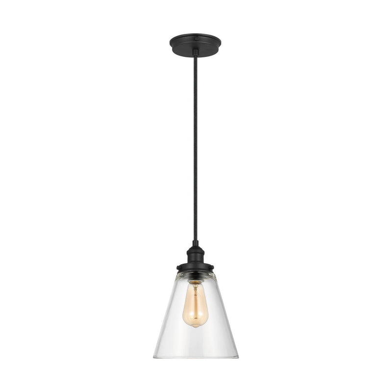 One Light Pendant<br /><span style="color:#4AB0CE;">Entrega: 4-10 dias en USA</span><br /><span style="color:#4AB0CE;font-size:60%;">PREGUNTE POR ENTREGA EN PANAMA</span><br />Collection: Baskin<br />Finish: Midnight Black