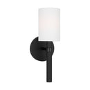 One Light Wall Sconce<br /><span style="color:#4AB0CE;">Entrega: 10-11 semanas en USA</span><br /><span style="color:#4AB0CE;font-size:60%;">PREGUNTE POR ENTREGA EN PANAMA</span><br />Collection: Manor<br />Finish: Midnight Black