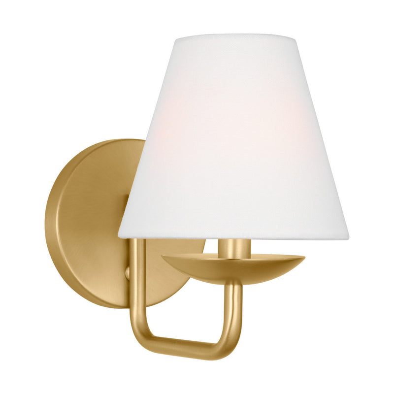 One Light Wall Sconce<br /><span style="color:#4AB0CE;">Entrega: 4-10 dias en USA</span><br /><span style="color:#4AB0CE;font-size:60%;">PREGUNTE POR ENTREGA EN PANAMA</span><br />Collection: Albion<br />Finish: Satin Brass