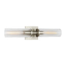 Two Light Wall Sconce<br /><span style="color:#4AB0CE;">Entrega: 4-10 dias en USA</span><br /><span style="color:#4AB0CE;font-size:60%;">PREGUNTE POR ENTREGA EN PANAMA</span><br />Collection: Sarita<br />Finish: Brushed Nickel