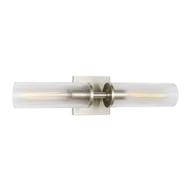 Two Light Wall Sconce<br /><span style="color:#4AB0CE;">Entrega: 4-10 dias en USA</span><br /><span style="color:#4AB0CE;font-size:60%;">PREGUNTE POR ENTREGA EN PANAMA</span><br />Collection: Sarita<br />Finish: Brushed Nickel