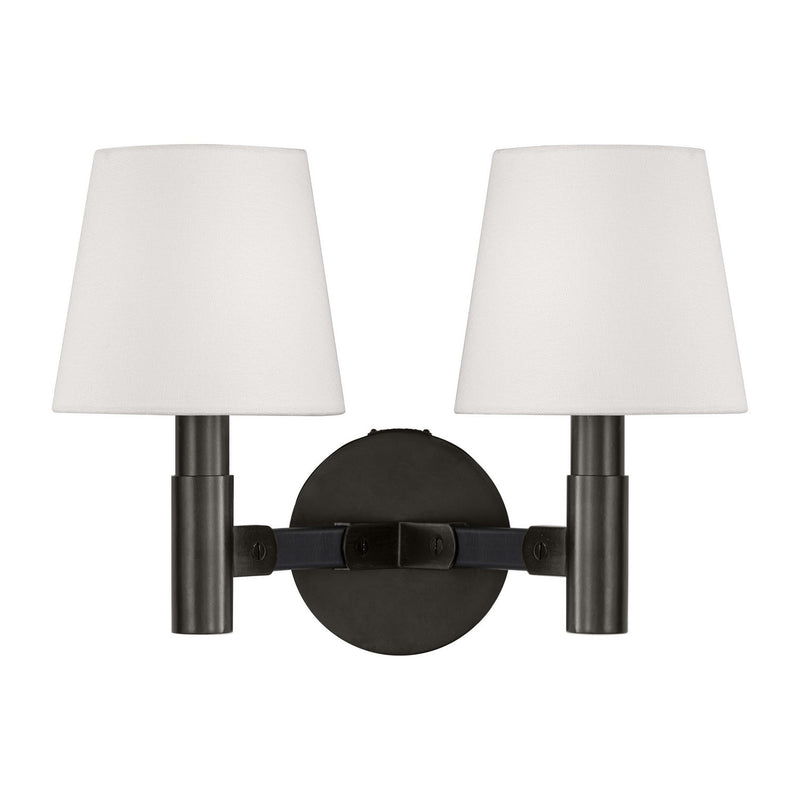 Two Light Wall Sconce<br /><span style="color:#4AB0CE;">Entrega: 4-10 dias en USA</span><br /><span style="color:#4AB0CE;font-size:60%;">PREGUNTE POR ENTREGA EN PANAMA</span><br />Collection: Grayson<br />Finish: Aged Iron