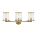 Three Light Vanity<br /><span style="color:#4AB0CE;">Entrega: 4-10 dias en USA</span><br /><span style="color:#4AB0CE;font-size:60%;">PREGUNTE POR ENTREGA EN PANAMA</span><br />Collection: Reynolds<br />Finish: Time Worn Brass