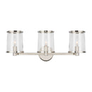 Three Light Vanity<br /><span style="color:#4AB0CE;">Entrega: 4-10 dias en USA</span><br /><span style="color:#4AB0CE;font-size:60%;">PREGUNTE POR ENTREGA EN PANAMA</span><br />Collection: Reynolds<br />Finish: Polished Nickel