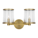 Two Light Vanity<br /><span style="color:#4AB0CE;">Entrega: 4-10 dias en USA</span><br /><span style="color:#4AB0CE;font-size:60%;">PREGUNTE POR ENTREGA EN PANAMA</span><br />Collection: Reynolds<br />Finish: Time Worn Brass