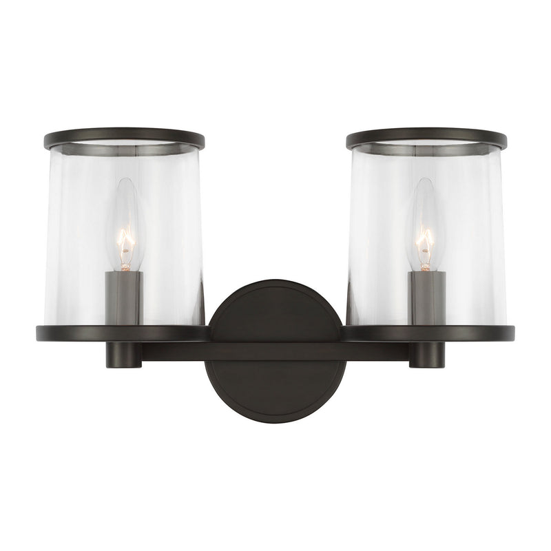 Two Light Vanity<br /><span style="color:#4AB0CE;">Entrega: 4-10 dias en USA</span><br /><span style="color:#4AB0CE;font-size:60%;">PREGUNTE POR ENTREGA EN PANAMA</span><br />Collection: Reynolds<br />Finish: Aged Iron