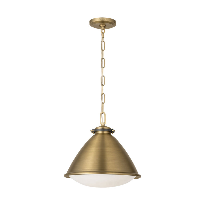 One Light Pendant<br /><span style="color:#4AB0CE;">Entrega: 4-10 dias en USA</span><br /><span style="color:#4AB0CE;font-size:60%;">PREGUNTE POR ENTREGA EN PANAMA</span><br />Collection: Hayward<br />Finish: Time Worn Brass