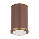 One Light Flush Mount<br /><span style="color:#4AB0CE;">Entrega: 4-10 dias en USA</span><br /><span style="color:#4AB0CE;font-size:60%;">PREGUNTE POR ENTREGA EN PANAMA</span><br />Collection: Marlowe<br />Finish: Time Worn Brass