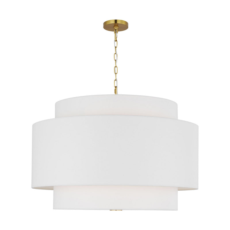Four Light Pendant<br /><span style="color:#4AB0CE;">Entrega: 4-10 dias en USA</span><br /><span style="color:#4AB0CE;font-size:60%;">PREGUNTE POR ENTREGA EN PANAMA</span><br />Collection: Sawyer<br />Finish: Burnished Brass