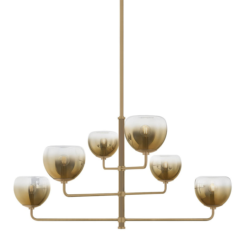 Troy Lighting - F3745-PBR - Six Light Chandelier - August - Patina Brass