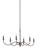 Generation Lighting - F3000EN/6DWZ/WO - Six Light Chandelier - Hartsville - Dark Weathered Zinc / Weathered Oak