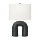 One Light Table Lamp<br /><span style="color:#4AB0CE;">Entrega: 4-10 dias en USA</span><br /><span style="color:#4AB0CE;font-size:60%;">PREGUNTE POR ENTREGA EN PANAMA</span><br />Collection: Aura<br />Finish: Rough Black Ceramic