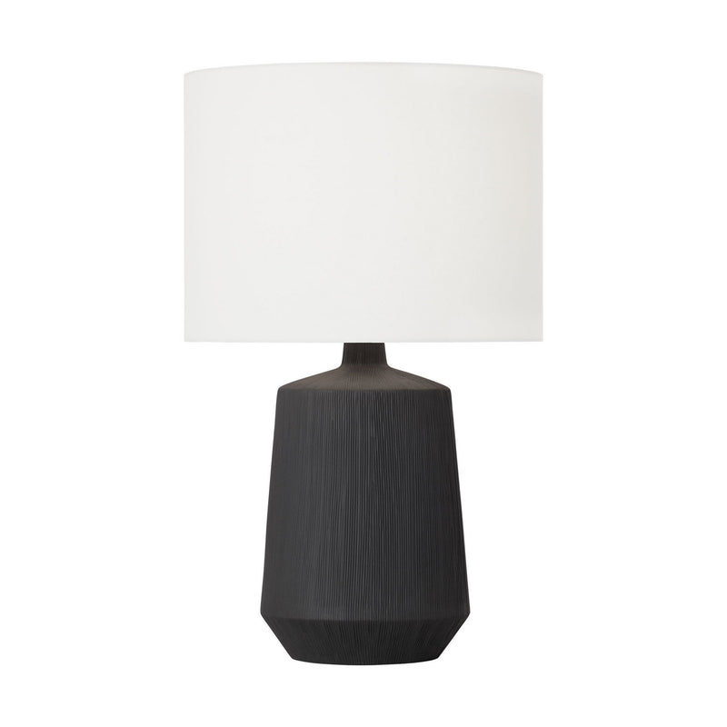 One Light Table Lamp<br /><span style="color:#4AB0CE;">Entrega: 4-10 dias en USA</span><br /><span style="color:#4AB0CE;font-size:60%;">PREGUNTE POR ENTREGA EN PANAMA</span><br />Collection: Panola<br />Finish: Rough Black Ceramic