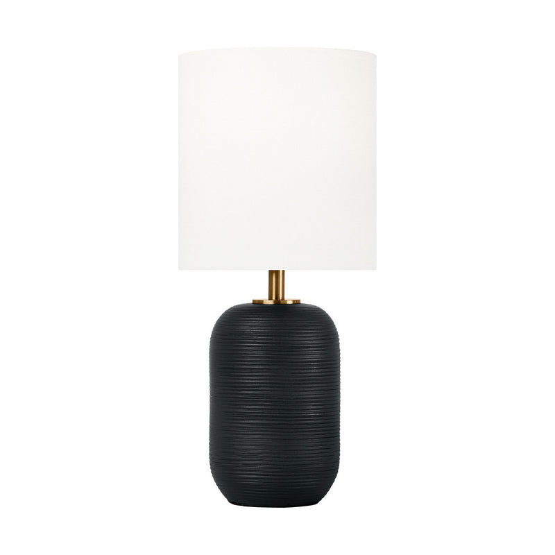 One Light Table Lamp<br /><span style="color:#4AB0CE;">Entrega: 4-10 dias en USA</span><br /><span style="color:#4AB0CE;font-size:60%;">PREGUNTE POR ENTREGA EN PANAMA</span><br />Collection: Fanny<br />Finish: Rough Black Ceramic