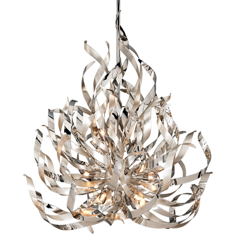 Corbett Lighting - 154-412-SL/SS - 12 Light Chandelier - Graffiti - Silver Leaf/Stainless Steel