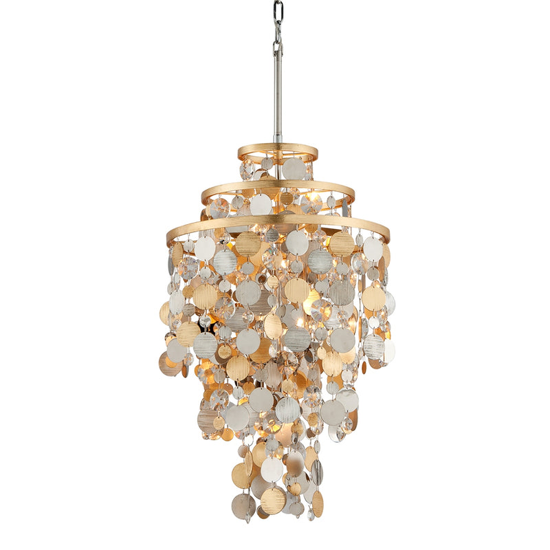 Corbett Lighting - 215-45-SL/GL/SS - Five Light Chandelier - Ambrosia - Gold Silver Leaf & Stainless